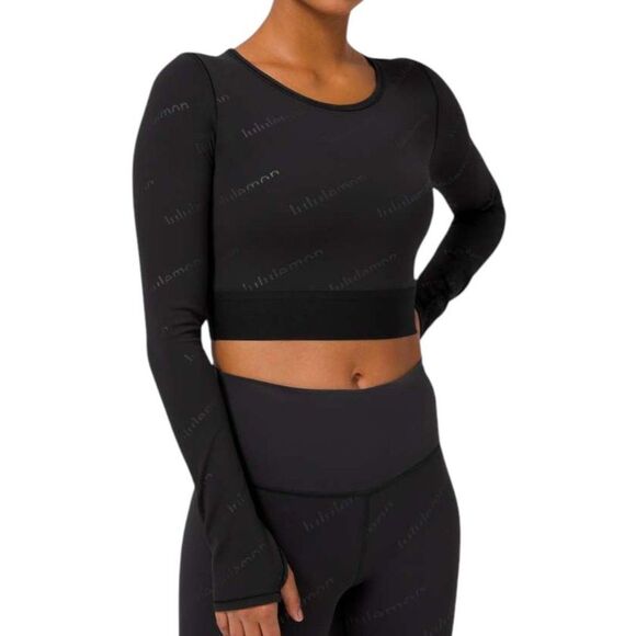Lululemon Wunder Train Cropped Long Sleeve *Special Edition Black - Picture 1 of 9